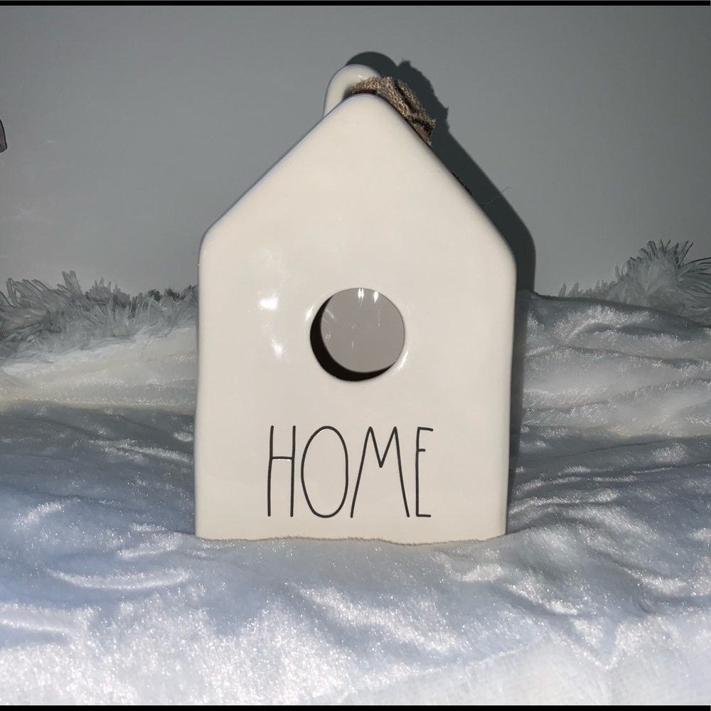 Rae Dunn By Magenta Home Birdhouse w Burlap Ribbon